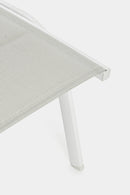 Lettino Prendisole da Giardino 61x192x105 cm con Ruote in Alluminio Bianco