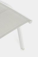 Lettino Prendisole da Giardino 61x192x105 cm con Ruote in Alluminio Bianco
