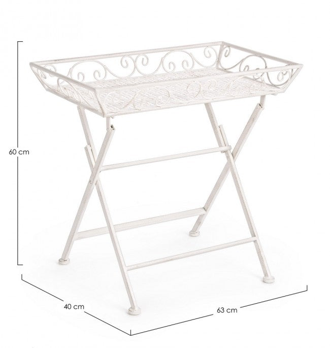 Set 2 Tavolini 63x40x60 cm Emily in Acciaio