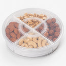 Contenitore Rotondo con 4 Comparti Organizer per Alimenti Scomparti in Plastica Trasparente      
