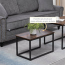 Set 2 Tavolini da Caffè Impilabili in Legno e Acciaio Marrone e Nero