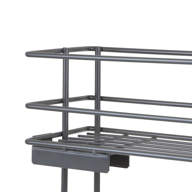 Portabottiglie Laterale Estraibile Titane con Chiusura Soft M 200 Grigio Antracite Acciaio Emuca