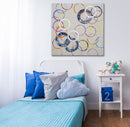 Dipinto su Tela Floating Circles 80x3x80 cm in Legno e Canvas