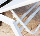 Lettino Prendisole da Giardino Formentera Impilabile 198x61x34/95 h cm in Alluminio Bianco