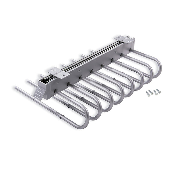 sconto Porte-pantalons coulissant pour montage de placard à droite en acier et plastique gris métallisé Emuca