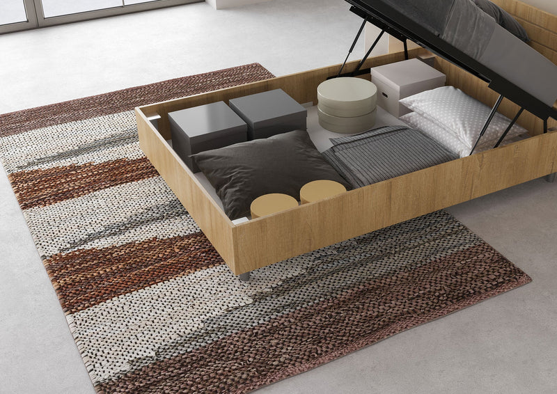 Letto 1 Piazza E Mezzo Ankel Testata Doghe Inclinata  Quercia Varie Misure