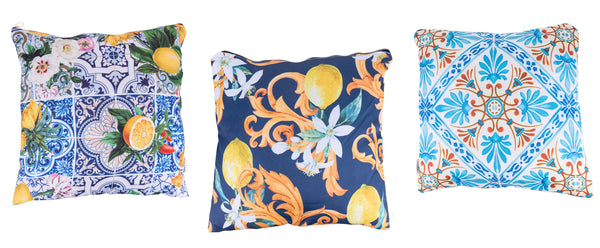 prezzo Lot de 3 coussins décoratifs 45x45 cm en polyester VdE Tivoli 1996 Beauté italienne