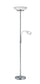 Lampadaire d'intérieur E27+E14 en métal nickel mat