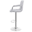 Sgabello con Braccioli Alzata a Gas e Seduta Girevole in Similpelle Vandi Grigio