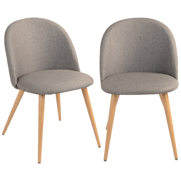 acquista Set 2 Sedie Sala da Pranzo Cucina Grigio Gambe Effetto Legno Seduta Ergonomica