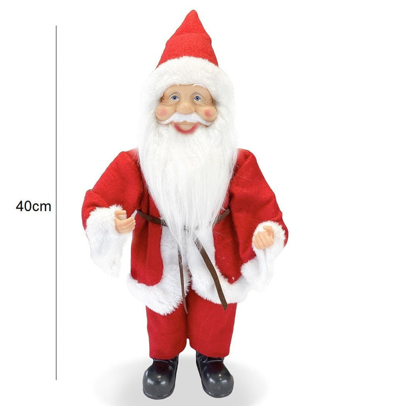 Pupazzo Babbo Natale H40 cm con Minilucciole Rosso