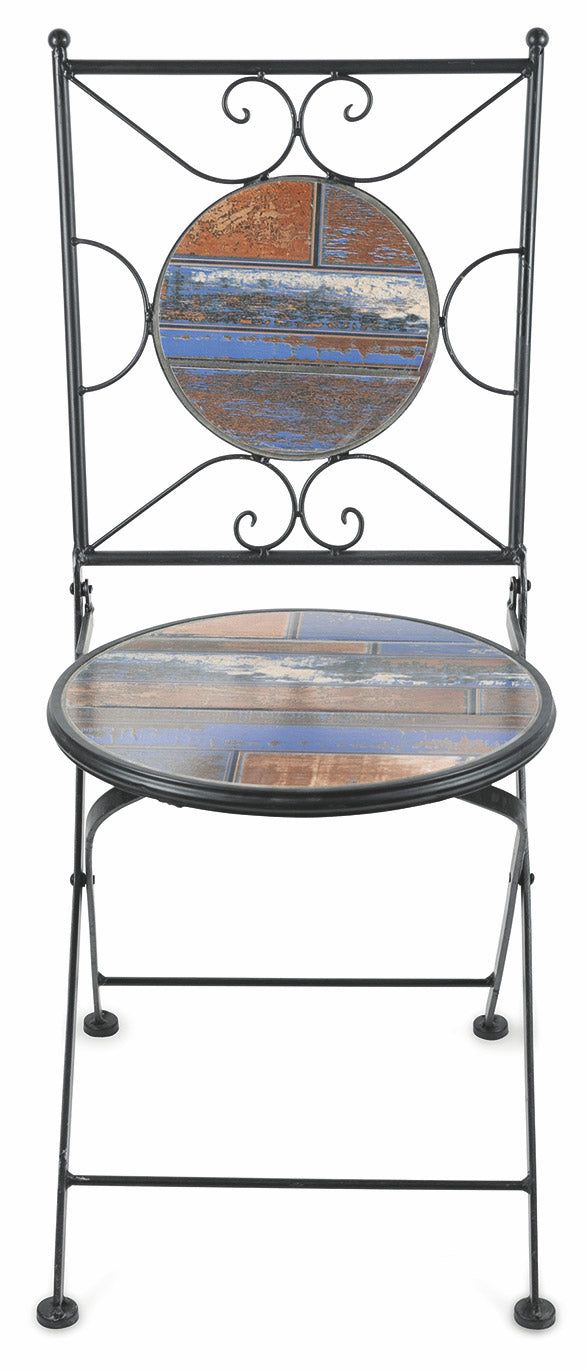 prezzo Chaise de jardin pliante en fer avec mosaïque noire Soriani Capri