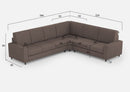 Divano Angolare 6 Posti 286x226x85 cm Sakar in Tessuto Talpa