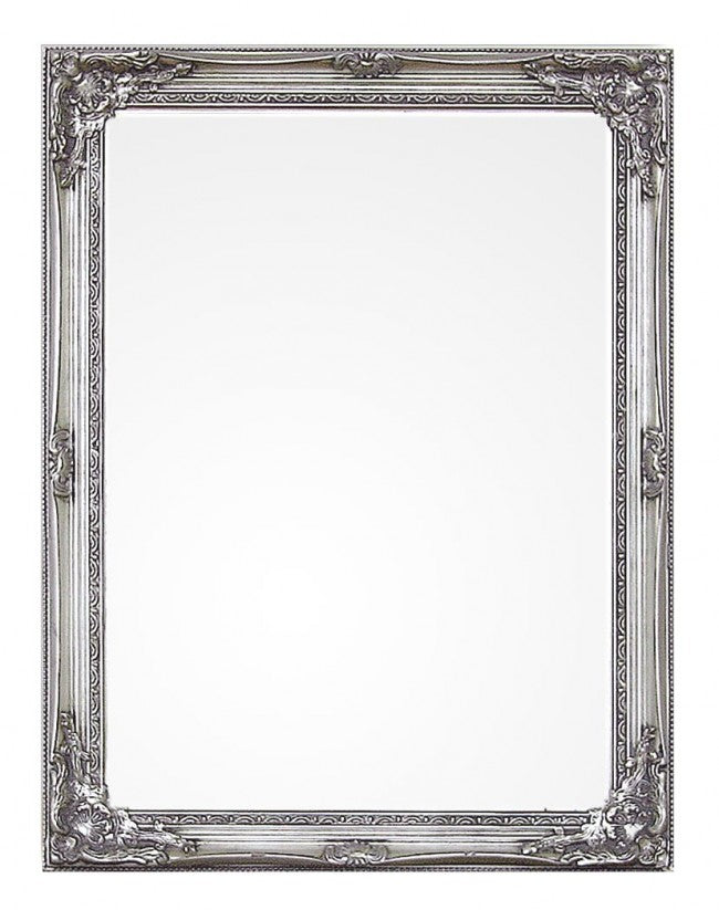 Specchio Miro con Cornice Argento 63x83 in Legno