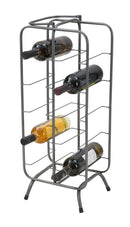 Porta Bottiglie Rack Rettangolare 10 Posti 28x23x67 cm in Ferro Grigio