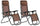 Ensemble de 2 transats pliants inclinables Zero Gravity en fer et textilène taupe