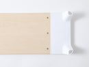 Supporto Monitor da Scrivania 56x20x5,7 cm con Base di Ricarica Wireless in MDF e Plastica Bianco
