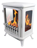 Camino Elettrico da Pavimento Effetto Fiamma 2000W CheminArte Fire Glass Nero