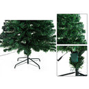 Albero di Natale Artificiale 180 cm 230 Rami in PVC con Luci LED Verde 