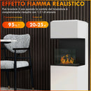 Camino a Bioetanolo da Pavimento 38x38x100 cm Bruciatore 1,2L Bianco