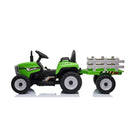 Trattore Elettrico per Bambini con Rimorchio Batteria al Litio 12V e Telecomando Verde      