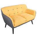 Divano 2 Posti 130x80x68 cm in Tessuto Ocra