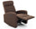 Fauteuil relax inclinable manuel en tissu marron
