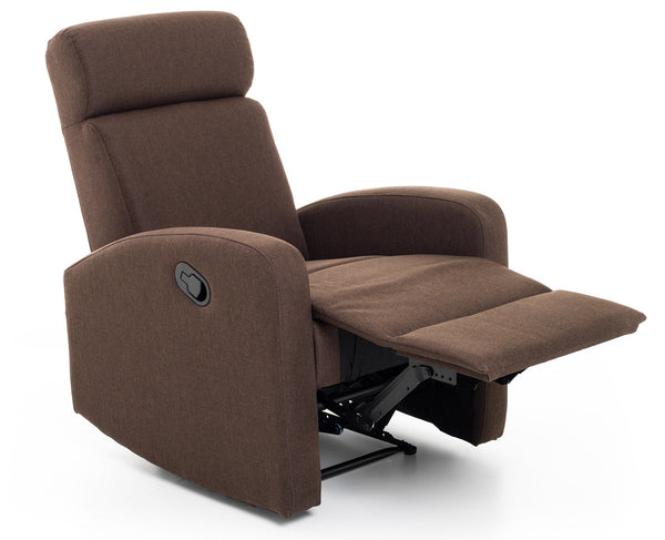 Fauteuil relax inclinable manuel en tissu marron prezzo