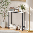 Consolle da Ingresso 75x24x76 cm Piano Effetto Marmo in Legno e Acciaio Bianco e Nero  