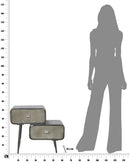 Mobiletto 2 Cassetti Iron School 63x29,5x52,5 cm in Ferro Grigio