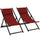 Lot de 2 Transats Pliants en Aluminium 96,35x58x91,5 cm Rex Rouge