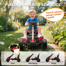 Go Kart a Pedali per Bambini 3-6 Anni 50 kg Portata con Portabicchieri e Ruote in EVA Antiscivolo Rosso      