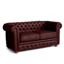 Divano 2 Posti 170x81x77 cm in Similpelle Bordeaux
