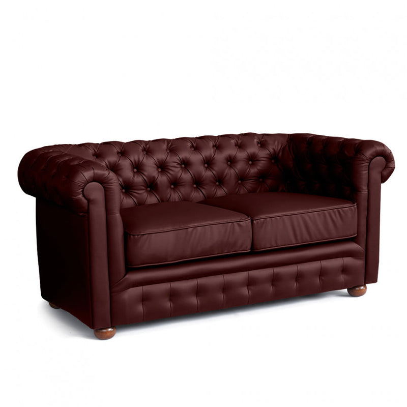Divano 2 Posti 170x81x77 cm in Similpelle Bordeaux