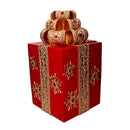 Pacco regalo resina oro e rosso cm 28x28xh50,8