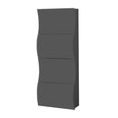 Scarpiera 4 Ante a Ribalta Onda 71x26,6x161,4 cm Finitura in Melamina Antracite Opaco 