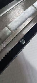 Camino a Bioetanolo da Parete 90x12x40 cm con Vetro in Acciaio Inox Nero Seconda Scelta