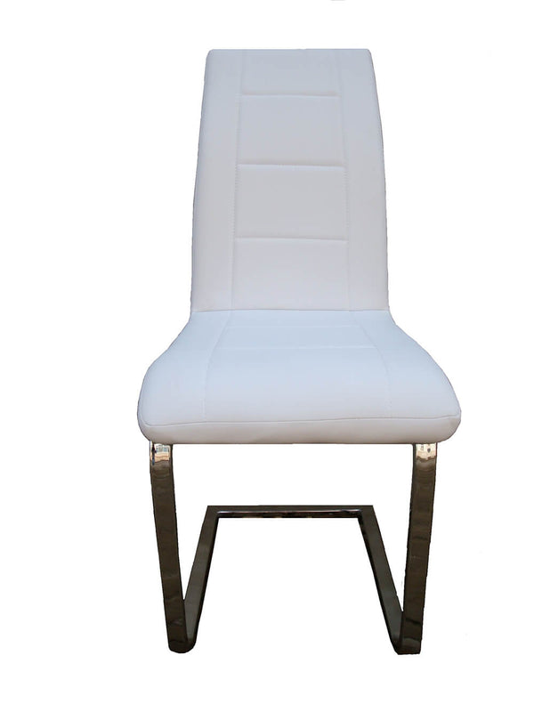 sconto Lot de 4 Chaises en Simili Cuir Souple 98x55x42 cm TFT Comfort Blanc