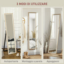 Specchio da Parete o da Terra Autoportante a Figura Intera 37x2,5x157 cm Cornice in Legno  