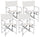 Lot de 4 Chaises Directeur de Jardin 55x52x86 cm en Aluminium Ecru