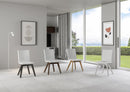 Sedia 52x52x87 cm Trudy gambe bianche in Similpelle Bianco