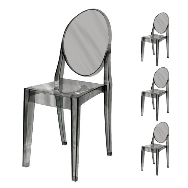 Set 4 Chaises 38x46x90,5 cm en Polycarbonate pour Intérieur Elizabet Fume Grey sconto