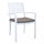 Fauteuil Formentera avec coussin 46x62x84 h cm en aluminium blanc