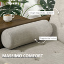 Divano Letto 3 Posti 200x88x89 cm con Mensole Laterali Beige