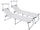 Lot de 2 Chaises Longues de Jardin Pliantes 220x59x39 cm en Aluminium et Textilène Ivoire