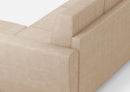 Divano 2 Posti con Pouf 172x145x85 cm Yasel in Tessuto Beige