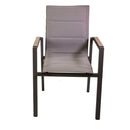 Sedia da Giardino 56x66xh90 cm in Alluminio e Texilene Riverside Tortora