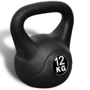 Kettlebell per Allenamento 12 Kg in PVC e Sabbia Nero