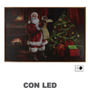 Quadro in Legno con Led babbo natale rettangolare cm 63x43x3,3