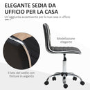 Sedia Poltrona Operativa da Ufficio Ergonomica con Altezza Regolabile in Pelle PU Nera  